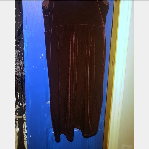 Burgundy Velvet Dress - Picture 3 of 4